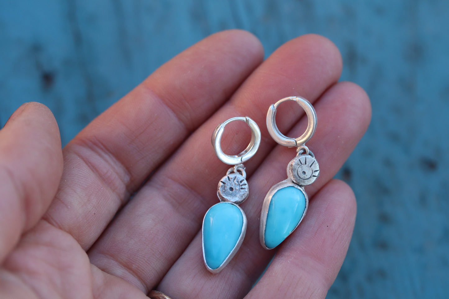 Turquoise Eye Hoops