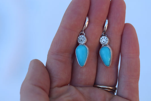 Turquoise Eye Hoops